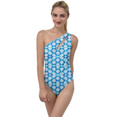 Fabric Geometric Aqua Crescents To One Side Swimsuit by Bajindul