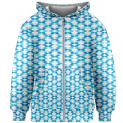 Fabric Geometric Aqua Crescents Kids  Zipper Hoodie Without Drawstring by Bajindul