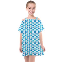 Fabric Geometric Aqua Crescents Kids  One Piece Chiffon Dress