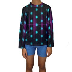 Sound Wave Frequency Kids  Long Sleeve Swimwear by HermanTelo