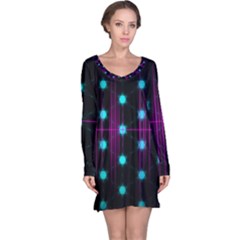 Sound Wave Frequency Long Sleeve Nightdress