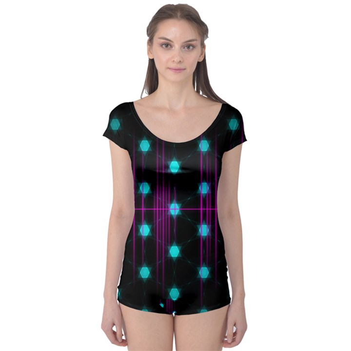 Sound Wave Frequency Boyleg Leotard 