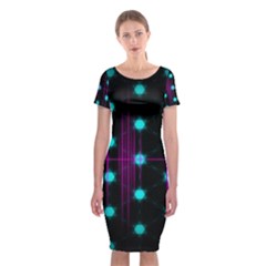 Sound Wave Frequency Classic Short Sleeve Midi Dress