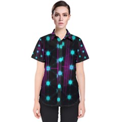 Sound Wave Frequency Women s Short Sleeve Shirt