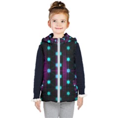 Sound Wave Frequency Kids  Hooded Puffer Vest by HermanTelo