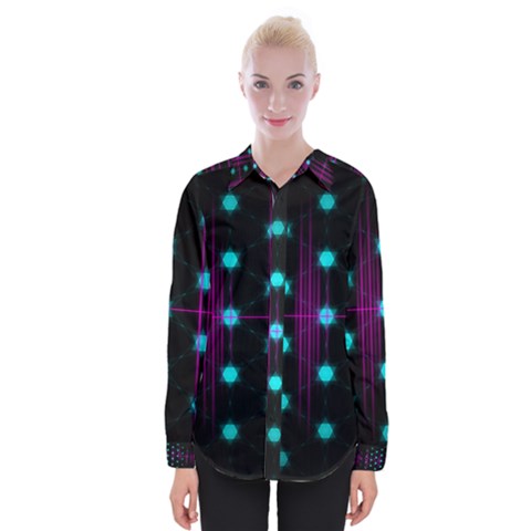 Sound Wave Frequency Womens Long Sleeve Shirt by HermanTelo