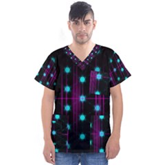 Sound Wave Frequency Men s V-neck Scrub Top