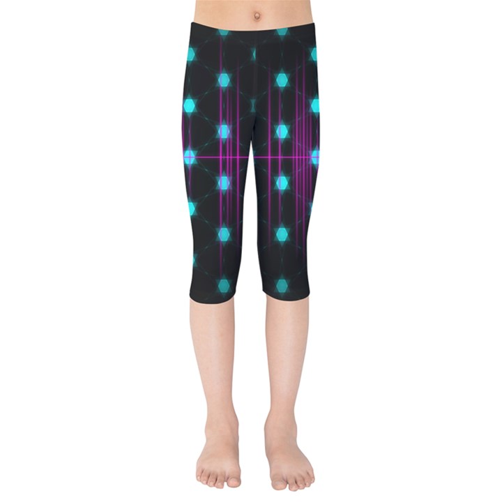 Sound Wave Frequency Kids  Capri Leggings 