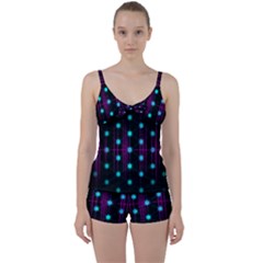 Sound Wave Frequency Tie Front Two Piece Tankini