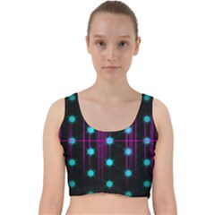 Sound Wave Frequency Velvet Racer Back Crop Top