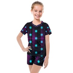 Sound Wave Frequency Kids  Mesh Tee And Shorts Set