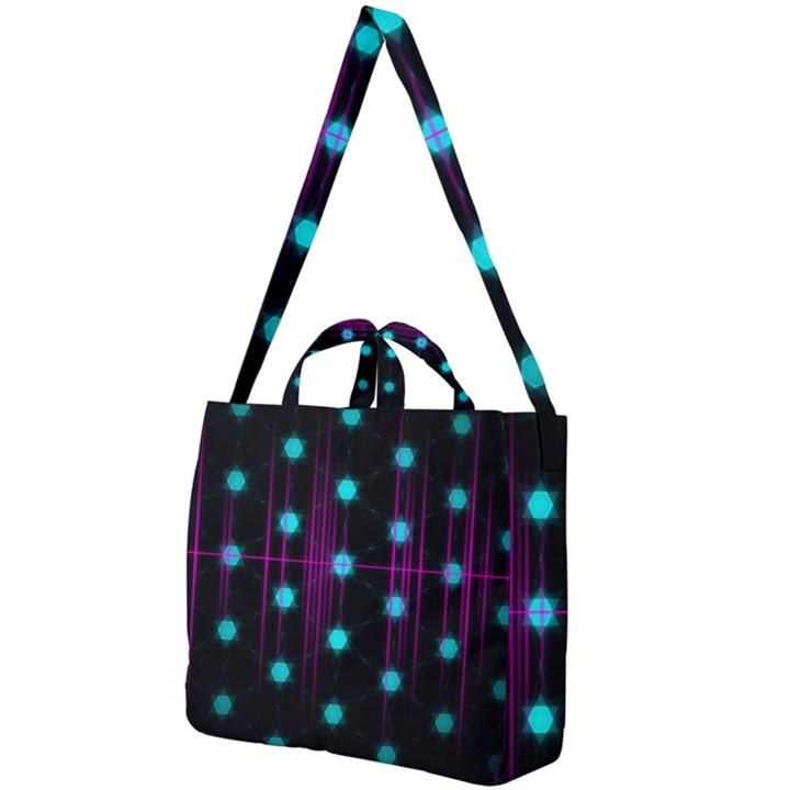 Sound Wave Frequency Square Shoulder Tote Bag