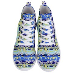 Lemonade Pattern Men s Lightweight High Top Sneakers by bloomingvinedesign