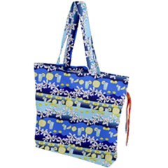 Lemonade Pattern Drawstring Tote Bag by bloomingvinedesign