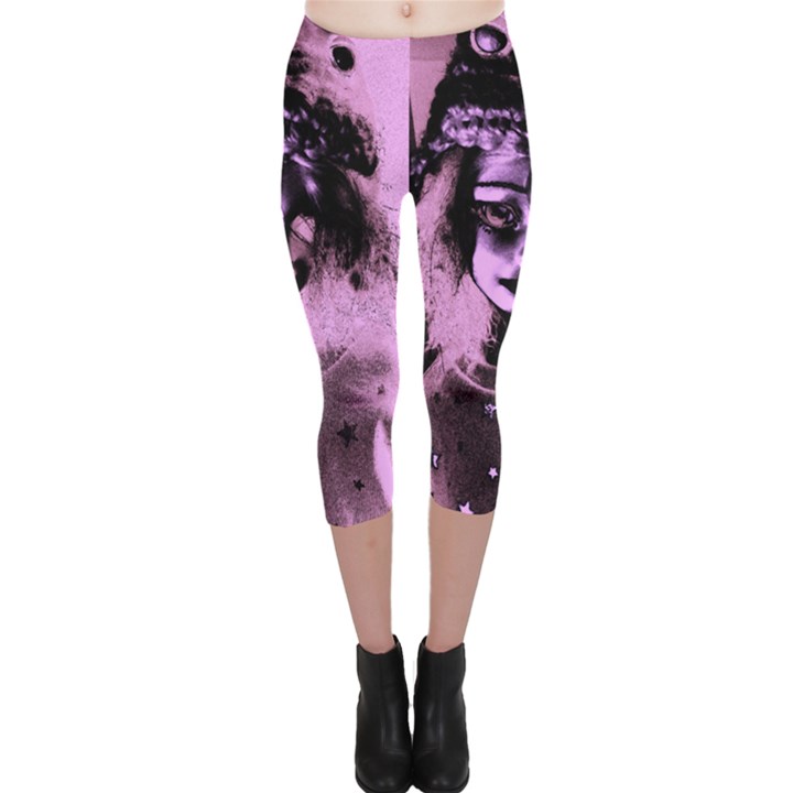 Sad Doll Pink Glow Capri Leggings 