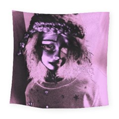 Sad Doll Pink Glow Square Tapestry (large) by snowwhitegirl