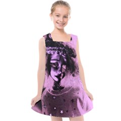 Sad Doll Pink Glow Kids  Cross Back Dress by snowwhitegirl