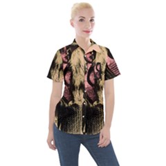 Ghostly Doll Women s Short Sleeve Pocket Shirt