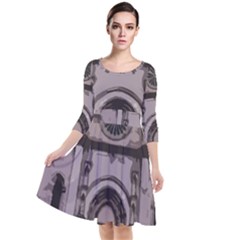 Cathedral Quarter Sleeve Waist Band Dress