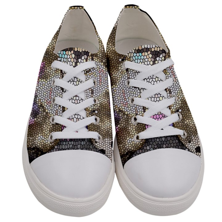 Cat Ears Doll Stained Glass Women s Low Top Canvas Sneakers