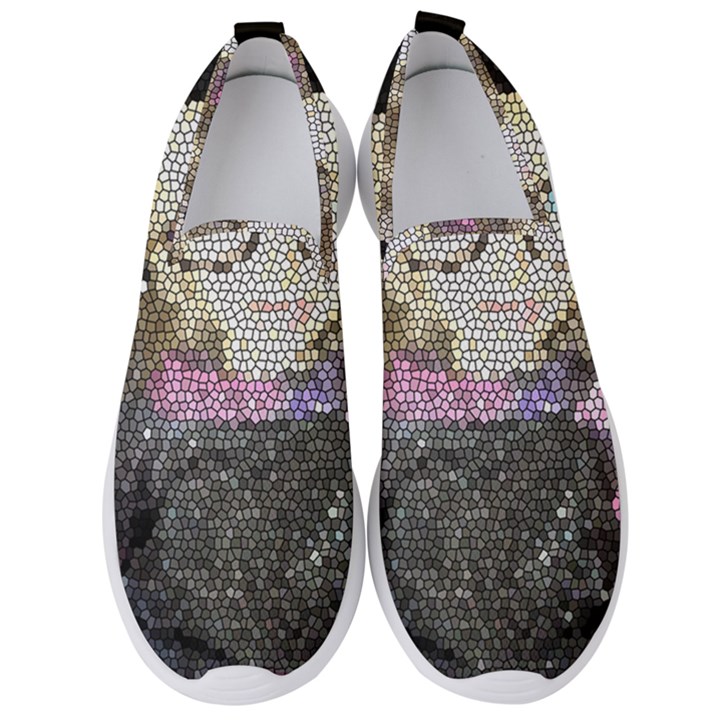 Cat Ears Doll Stained Glass Men s Slip On Sneakers