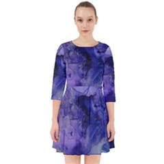 Blue Purple Ink                      Smock Dress