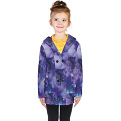 Blue Purple Ink                        Kids  Double Breasted Button Coat by LalyLauraFLM