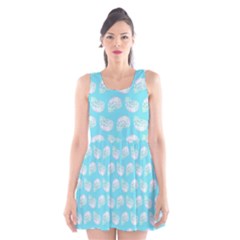 Glitched Candy Skulls Scoop Neck Skater Dress