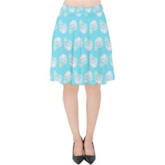 Glitched Candy Skulls Velvet High Waist Skirt by VeataAtticus