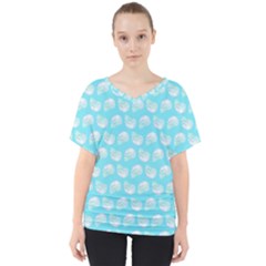 Glitched Candy Skulls V-neck Dolman Drape Top