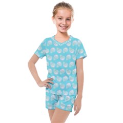 Glitched Candy Skulls Kids  Mesh Tee And Shorts Set