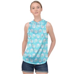 Glitched Candy Skulls High Neck Satin Top by VeataAtticus