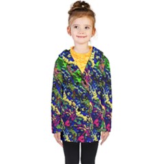 3d Colorful Texture 2                       Kids  Double Breasted Button Coat