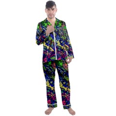 3d Colorful Texture 2                       Men s Satin Pajamas Long Pants Set