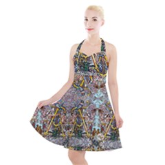 Initially Yours - The Illustrated Alphabet  a  - By Larenard Studios Halter Party Swing Dress 