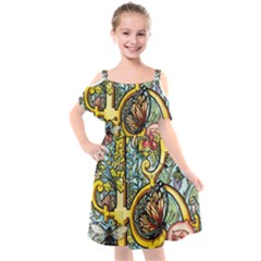 Initially Yours - The Illustrated Alphabet  b  - By Larenard Studios Kids  Cut Out Shoulders Chiffon Dress by LaRenard