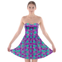 Happy Days Of Free  Polka Dots Decorative Strapless Bra Top Dress by pepitasart