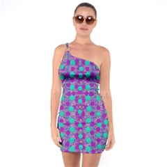 Happy Days Of Free  Polka Dots Decorative One Soulder Bodycon Dress by pepitasart