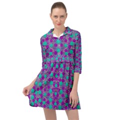 Happy Days Of Free  Polka Dots Decorative Mini Skater Shirt Dress