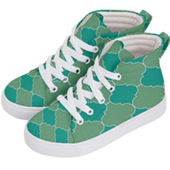 Tiles Arabesque Ottoman Bath Kids  Hi-top Skate Sneakers by Wegoenart