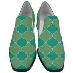 Tiles Arabesque Ottoman Bath Women Slip On Heel Loafers by Wegoenart