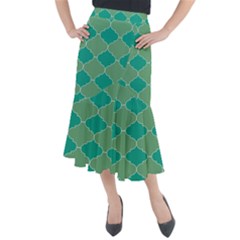 Tiles Arabesque Ottoman Bath Midi Mermaid Skirt by Wegoenart