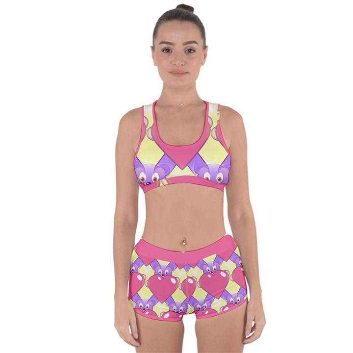 Seamless Repeating Tiling Tileable Racerback Boyleg Bikini Set