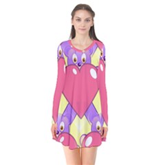 Seamless Repeating Tiling Tileable Long Sleeve V-neck Flare Dress by Wegoenart