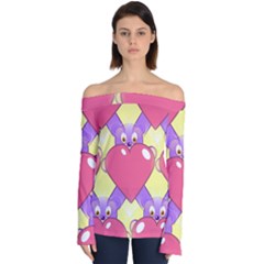 Seamless Repeating Tiling Tileable Off Shoulder Long Sleeve Top by Wegoenart