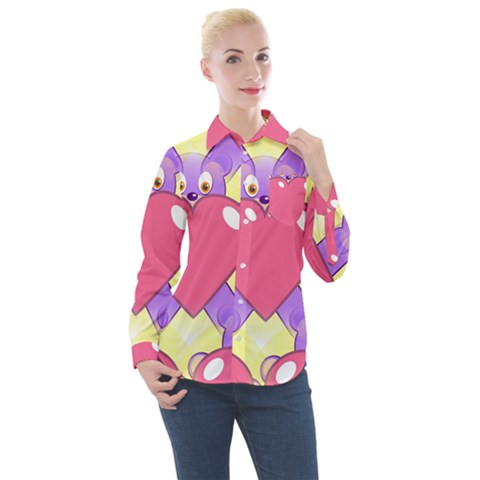 Seamless Repeating Tiling Tileable Women s Long Sleeve Pocket Shirt by Wegoenart