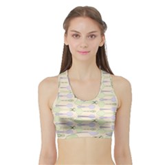 Spoon Pattern Illustrator Green Sports Bra With Border by Wegoenart