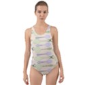 Spoon Pattern Illustrator Green Cut-Out Back One Piece Swimsuit View1