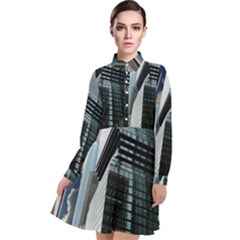 Architecture Frankfurt Reflection Long Sleeve Chiffon Shirt Dress