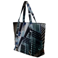 Architecture Frankfurt Reflection Zip Up Canvas Bag by Wegoenart